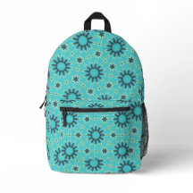 Modern Blue Geometric Burst Backpack