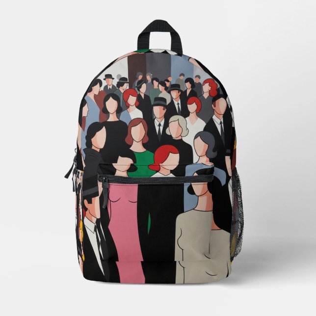 Sac À Dos Imprimé Modern Crowd Art Print Cut Sew Bag (Recto)