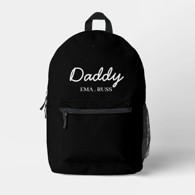 Sac À Dos Imprimé Modern Dad | Custom Kids Names Script Design (Recto)