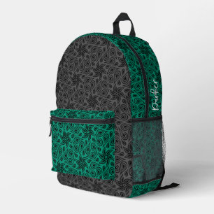 Sac À Dos Imprimé Modern Grey Green Floral Paisley Motif Ajouter un 