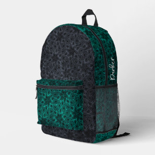 Sac À Dos Imprimé Modern Turquoise Floral Paisley Motif Ajouter un n