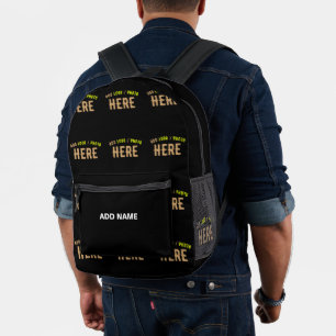 SAC À DOS IMPRIMÉ MODERNE ET MODERNE PERSONNALISABLE NOIR VÉRIFIÉ