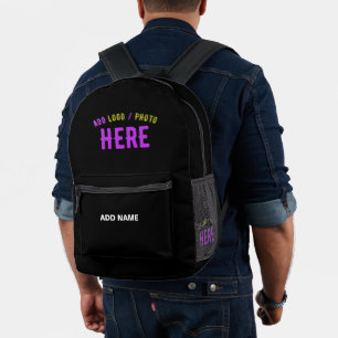 SAC À DOS IMPRIMÉ MODERNE ET MODERNE PERSONNALISABLE NOIR VÉRIFIÉ