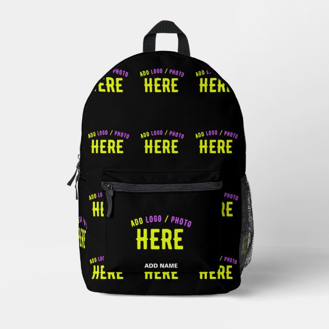 SAC À DOS IMPRIMÉ MODERNE ET MODERNE PERSONNALISABLE NOIR VÉRIFIÉ (Recto)