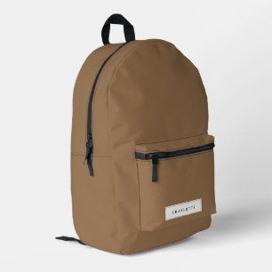 Sac À Dos Imprimé Moderne Mini Tan Brown Couleur Solide Nom personna