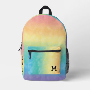 Sac À Dos Imprimé Monogramme Arc-en-ciel Pastel de Style Mignon et E