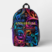 Sac à dos imprimé monogramme couleur brillante néo
