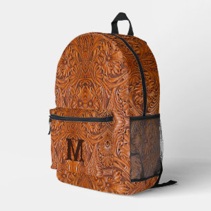 Sac À Dos Imprimé monogramme de mariage campagnard occidental rustiq