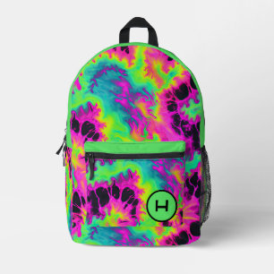 Sac À Dos Imprimé Monogramme de teinture de noue vert néon