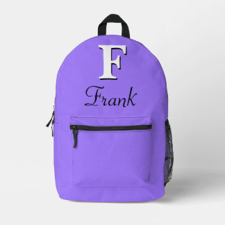 Sac À Dos Imprimé Monogramme de violettes élégantes modernes