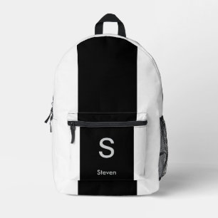Sac À Dos Imprimé Monogramme deux tons moderne noir et blanc