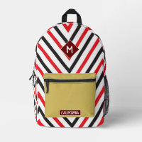 Monogramme élégant joli Zigzag Chevron rouge blanc