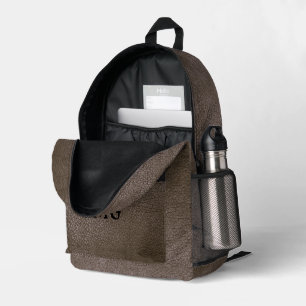 Sac À Dos Imprimé Monogramme en cuir Brown Faux texturé