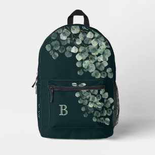 Sac À Dos Imprimé Monogramme et nom de feuilles d'aquarelle