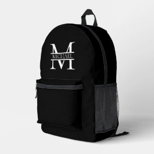Sac À Dos Imprimé Monogramme et nom élégants personnalisés