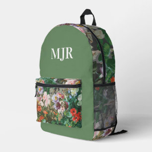 Sac À Dos Imprimé Monogramme Fleur Élégant