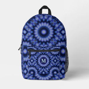 Sac À Dos Imprimé Monogramme Mandala bleu violet