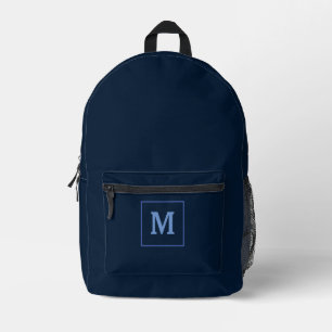 Sac À Dos Imprimé Monogramme moderne bleu Nom personnalisé