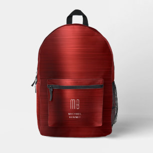 Sac À Dos Imprimé Monogramme moderne rouge