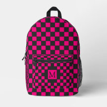 Monogramme Motif en carton rose et noir chaud