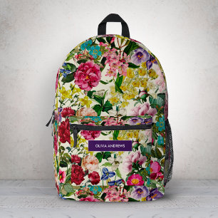 Sac À Dos Imprimé monogramme motif rose vintage