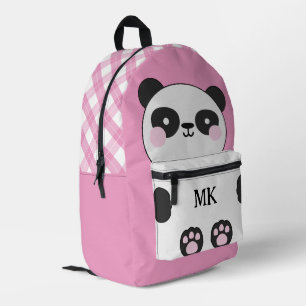 Sac À Dos Imprimé Monogramme Panda Pink mignonne Enfants