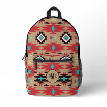 Monogramme Red Turquoise Native American Vision
