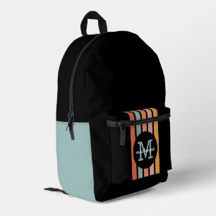 Sac À Dos Imprimé Monogramme Retro Grandes Colorées Personnalisées