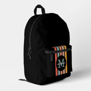 Sac À Dos Imprimé Monogramme Retro Grandes Colorées Personnalisées