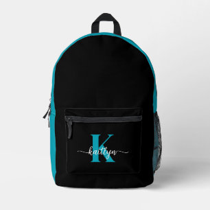 Sac À Dos Imprimé Monogramme sarcelle noir