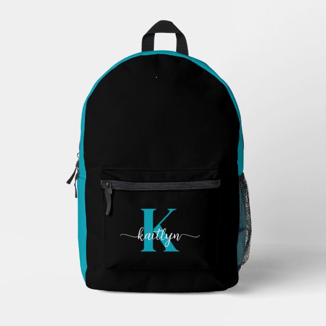 Sac À Dos Imprimé Monogramme sarcelle noir (Recto)