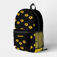 Monogramme tournesol jaune sur noir