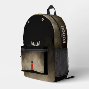 Sac À Dos Imprimé Monster et l'enfant en robe rouge