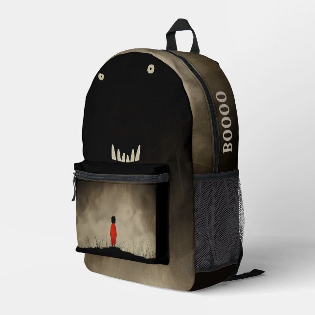 Sac À Dos Imprimé Monster et l'enfant en robe rouge (Coin arrière droit)