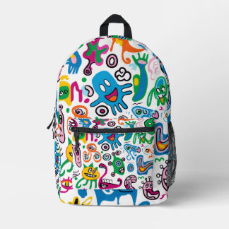 Sac À Dos Imprimé Monstre Amical Coloré