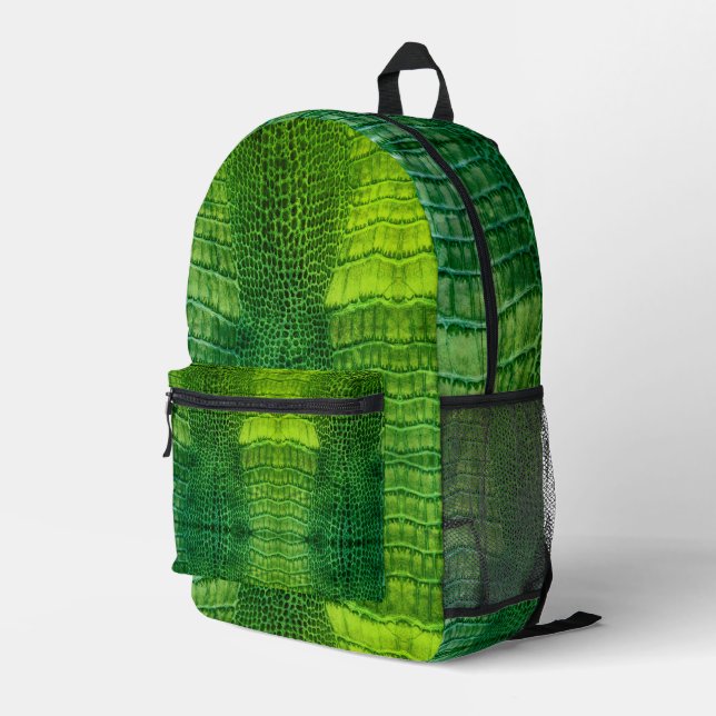 Sac À Dos Imprimé Monstre marin dans le vert clair Faux cuir (Coin arrière droit)