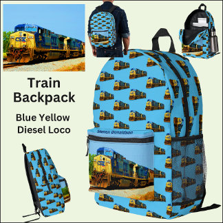 Sac À Dos Imprimé Moteur Locomotive du train diesel - Ajouter un nom