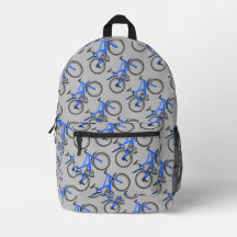 Sac à dos imprimé Motif à bicyclette bleu