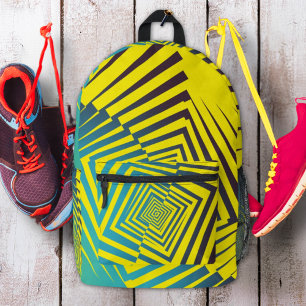 Sac À Dos Imprimé Motif abstrait de style jungle jaune vert brillant