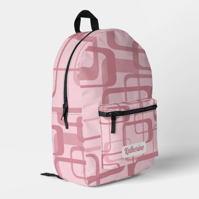 Sac À Dos Imprimé Motif Abstrait rose rétro (Coin arrière gauche)