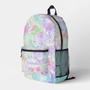 Sac À Dos Imprimé Motif artistique Aqua Bleu Vert Citron Rose Violet