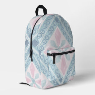Sac À Dos Imprimé motif bleu en forme de diamant