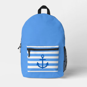 Sac À Dos Imprimé Motif Bleu et Bleu blanc avec Ancre