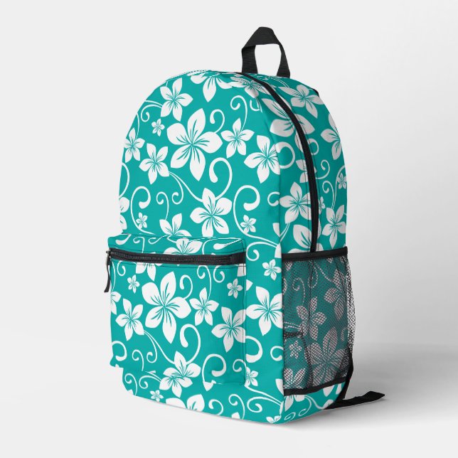 SAC À DOS IMPRIMÉ MOTIF BLUE HAWAII EN TURQUOISE (Coin arrière droit)