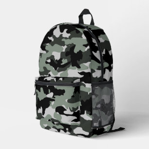 Sac À Dos Imprimé Motif Caméra militaire noir et gris clair