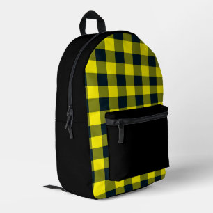 Sac À Dos Imprimé Motif carreaux jaune noir