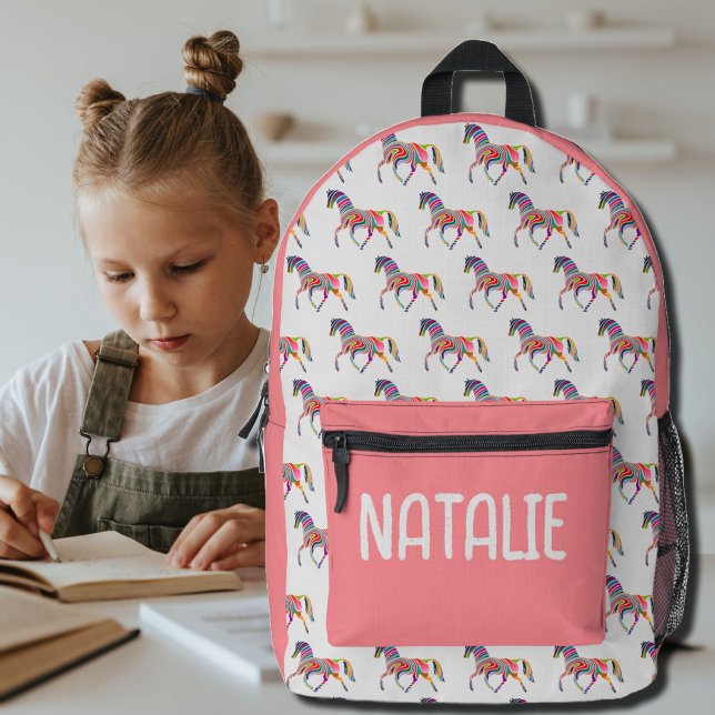 Sac À Dos Imprimé motif cheval Abstrait - votre nom (Créateur téléchargé)