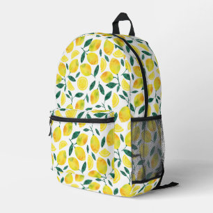 Sac À Dos Imprimé Motif citron jaune aquarelle