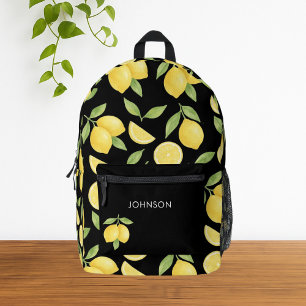 Sac À Dos Imprimé Motif citron noir Aquarelle