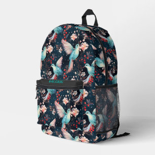 Sac À Dos Imprimé Motif coloré de colibris hivernaux